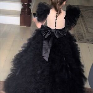 Black flower girl custom dress paid over 600 for New only worn once